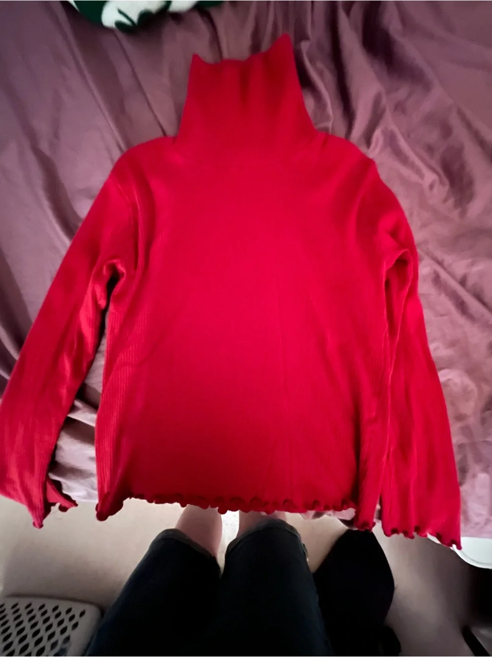 Girls XXL Red Turtleneck Long Sleeve Shirt